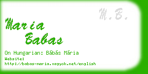 maria babas business card